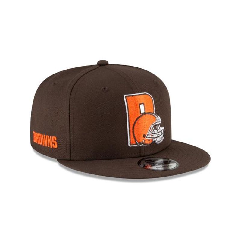 NFL Cleveland Browns Logo Mix 9Fifty Snapback (YJE8154) - Brown New Era Caps